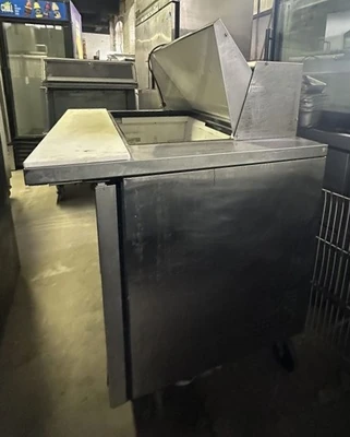 174-0202 True TSSU-48-18M-B 48" Self Contained Mega Top Sandwich Prep Table Cool