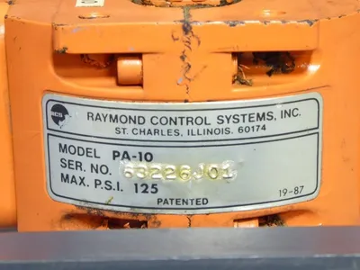 Raymond Control Systems Inc. PA-10 125 PSI Valve Used