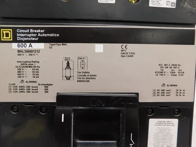 Used Square D MHL366001212 Circuit Breakers Ohio US | Equipment Recovery Corp. #1331110