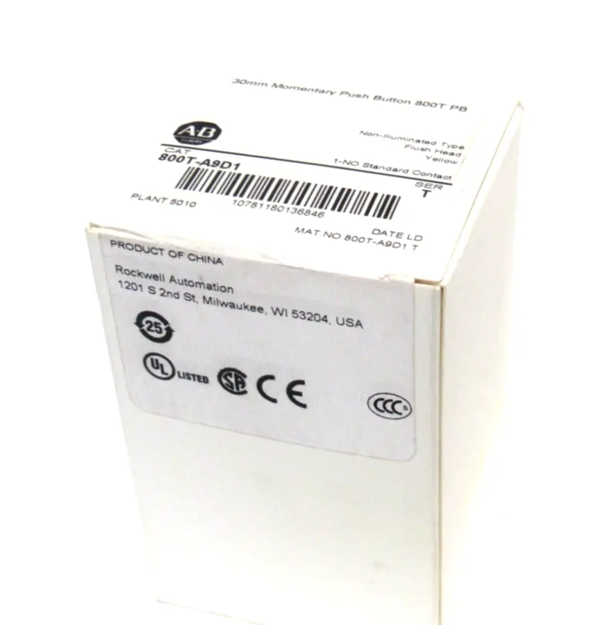 ALLEN BRADLEY 800T-A9D1 PUSHBUTTON SER.T 800TA9D1 NEW SURPLUS