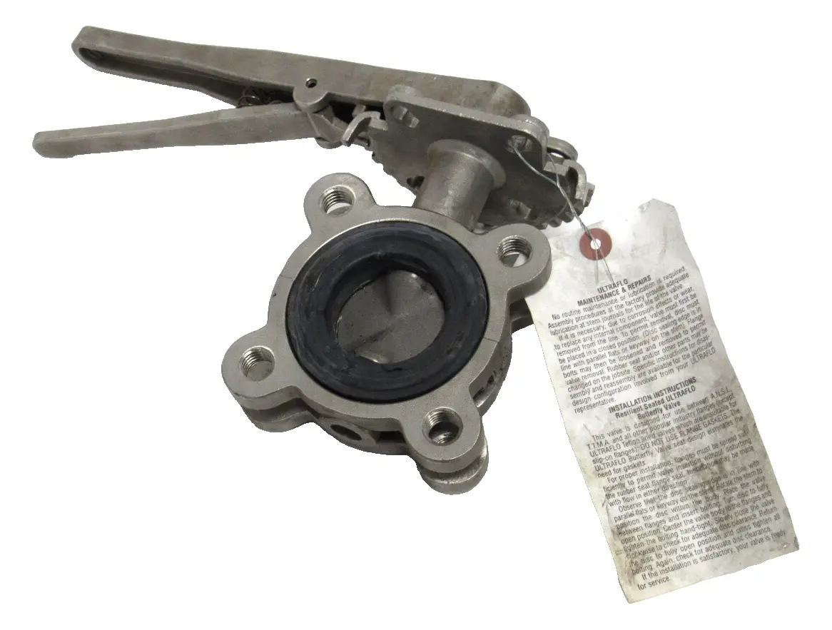 NEW ULTRAFLO 02392732F516 BUTTERFLY VALVE 2" 316 STAINLESS EPDM FDA
