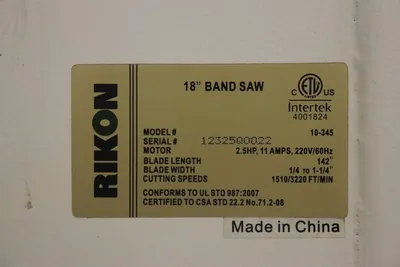 Used RIKON 10-345 Vertical Band Saws Georgia US | The Equipment Hub #236123