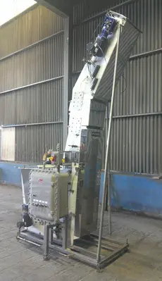 SPC8982  Elevator Fogg cap feed hopper elevator model VSE-18, Stainless Steel,  discharge height