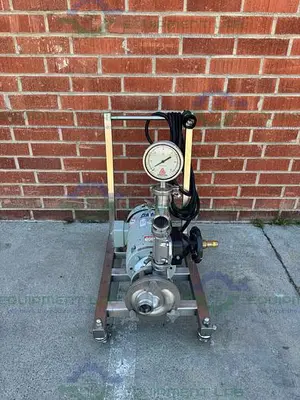 USED FRISTAM CENTRIFUGAL PUMP SKID W/ BALDOR RELIANCE 7.5 HP MOTOR 208/460V