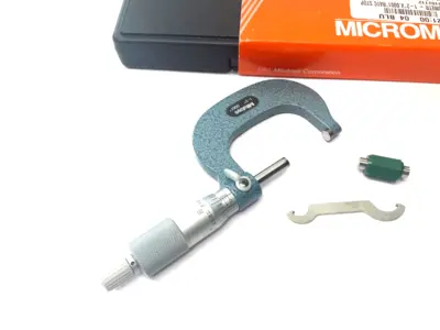 USED MITUTOYO OUTISDE MICROMETER 1-2" RATCHET STOP M120-2"MA