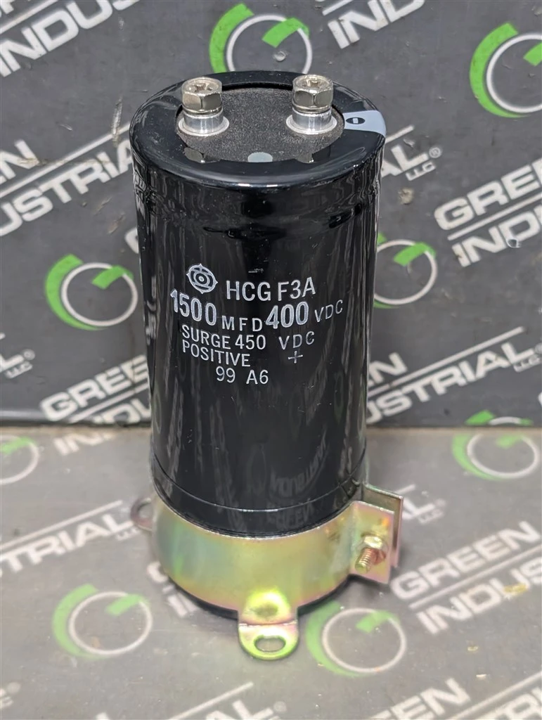 Hitachi HCG F3A Capacitor 1500 MFD 400 VDC Surge Positive 450 VDC Used