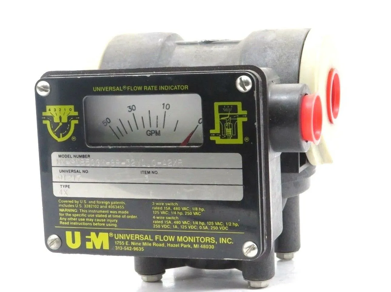 NEW UNIVERSAL FLOW MONITORS MX-PIB50GM-8P-32V1.0-A2XR FLOW METER 91217