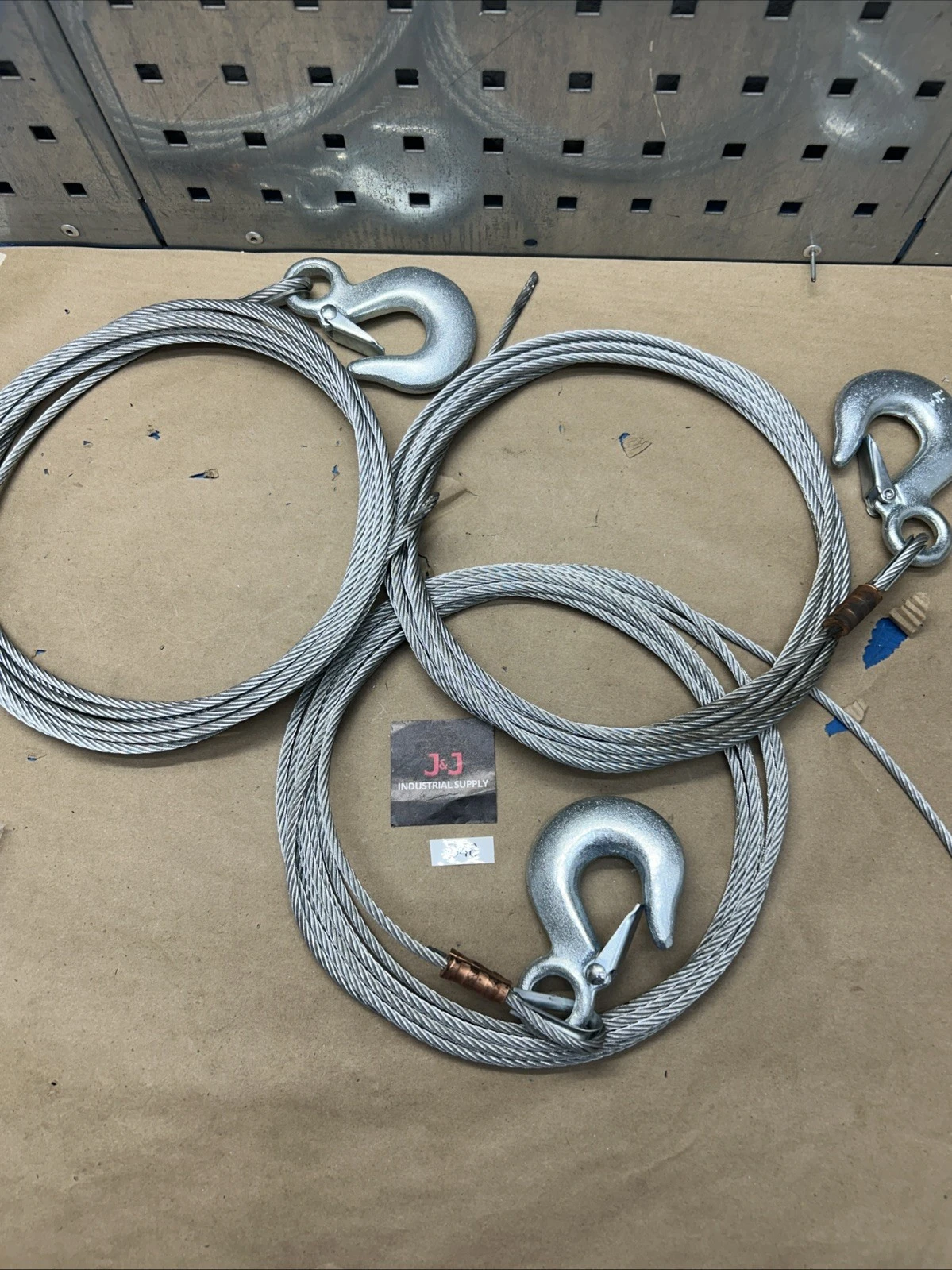 (3) Steel Wire Winch Hoist 18’Galvanized Cable W/5/16 Hook Fast Shipping!