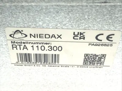 USED NIEDAX CABLE TRAY W/ RTADV 300 TRAY COVER