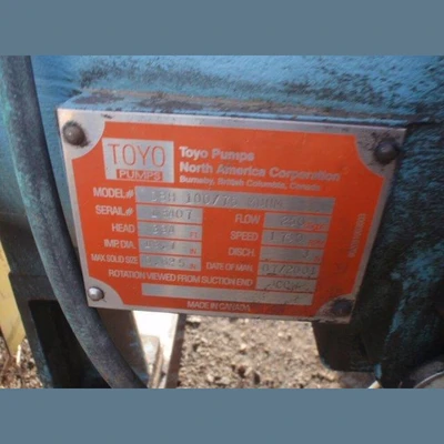 Toyo 4 in. x 3 in. Heavy Duty Horizontal High Chrome Slurry Pumps