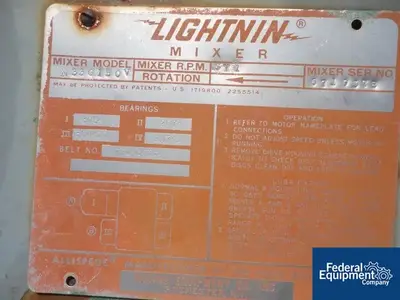 USED Lightnin 1.5 HP Lightnin Agitator, Model N33G150V