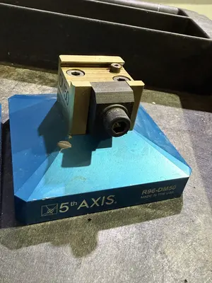 (2) 5th Axis R96-DM50 Riser Plates One With DM50 Dovetail Vise/Clamp and (1) With Two 5th Axis