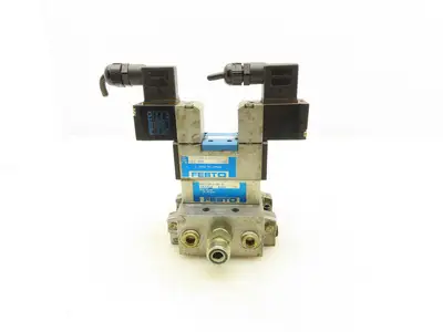 Festo JMVH-5/2-D-1-C Pneumatic Solenoid Valve Manifold Assembly 24VDC 3/8" NPT