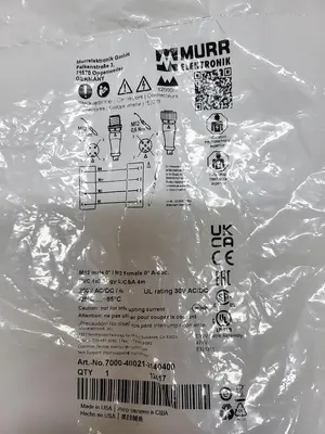 New | in-Stock MURR ELECTRONIK _UNKNOWN_ Industrial Controls | ND Industrial Surplus #1217538