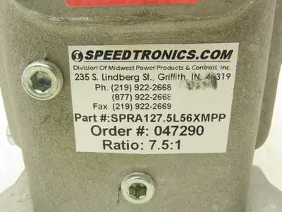 Electra Grove Gear SPRA127.5L56XMPP Speedtronics Gearbox 7.5 Ratio 233rpm 56C LH