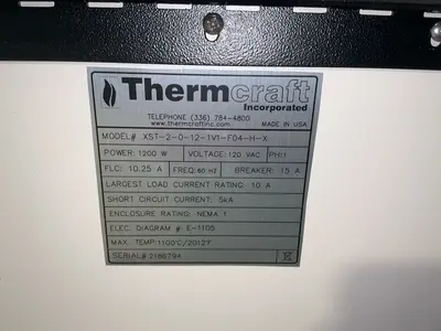 Used THERMCRAFT XST20121V1F04HX Heat Treating Units Ohio US | HGR 24 #1471865
