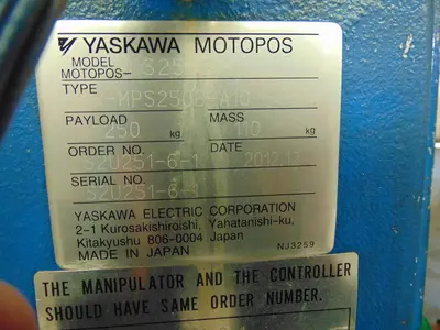 USED 2012 YASKAWA MOTOMAN S250B