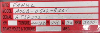 USED FANUC A06B-0502-B001 SERVO MOTOR A06B0502B001