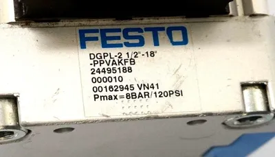 NEW FESTO DGPL-2 1/2"-18"-PPVAKFB RODLESS CYLINDER DGPL21/2"18"PPVAKFB