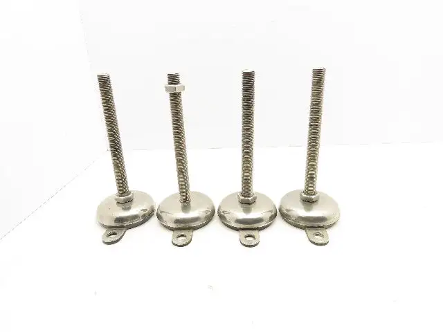 Rubber Bottom Machine Leveling Feet 3/4" Thread 7-1/2" Adjustable Set of 4