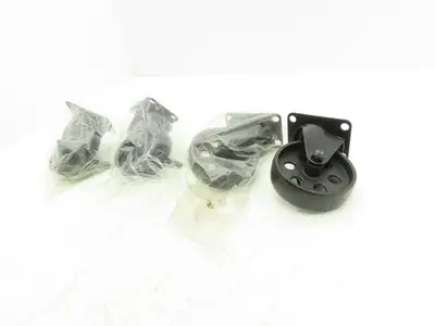 4" Cast Swivel Caster Wheels Two With Locking Break VTG Look Lot of 4