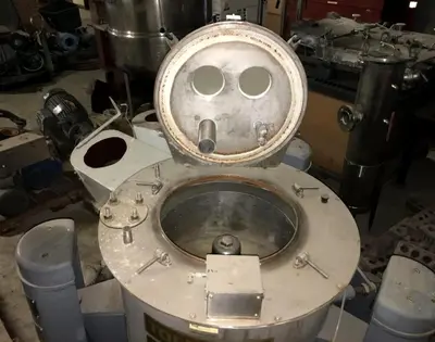 Tolhurst 26 x 12 perforate basket centrifuge, 316SS.