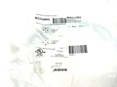 New | in-Stock BALLUFF DOUBLE ENDED CORDSET M12 MALE TO M12 MALE Cable & Wire | Maverick Industrial Sales #1113891