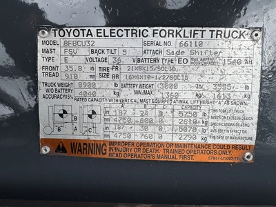 USED 2020 TOYOTA 8FBCU32