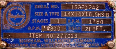 USED SULZER BINGHAM 14X14X16.5HSB