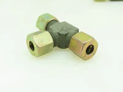 VOSS Steel Flareless Metric Union Tee Compression Fitting 8mm Tube  LOT OF 5