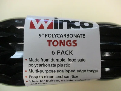 Winco 1022755 (PUT-9K-C6) New 9" Polycarbonate Tongs (6 pkg)