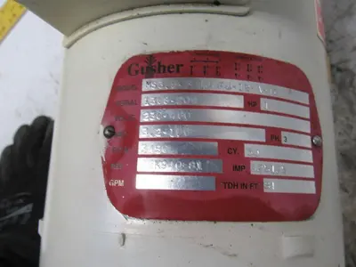 Gusher MS3.5-3-100FJ-12-A-TC 1Hp Vertical Coolant Pump 6GPM 84' Head 230/460V