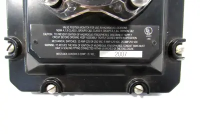 NEW WESTLOCK CONTROLS 2007 VALVE POSITION MONITOR