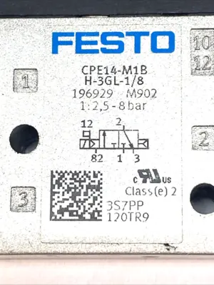 USED FESTO 2‑WAY SOLENOID VALVE 196929