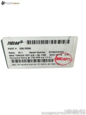 New | in-Stock TIGEAR 23Q15R56 Speed Reducers Kentucky US | Industrial Parts R Us Inc. #1352598