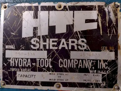 Used 1974 HTC 250-10A Power Squaring Shears (Inch) Michigan US | iGAM Industrial Marketplace #944576