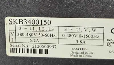 Emerson Control Techniques SKB3400150 AC Drive (BIN314)