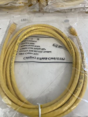 Lot of 10 Category 6 Patch Cord UTP 7' Yellow New Sealed Fast Shipping