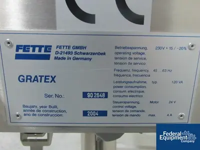 USED Fette Fette Gratex Tablet Deduster