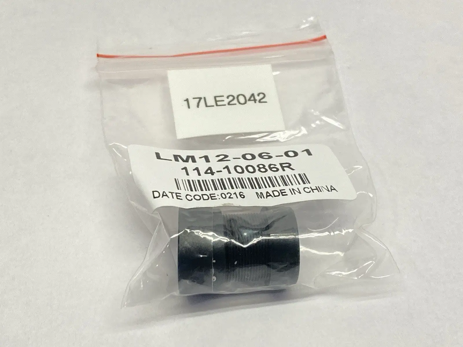 114-10086R | Cognex  Lens 6mm Focal Length F/2 Fixed Aperture LM12-06-01 - New