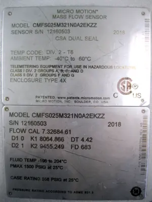 USED Micro Motion CMFS025M321N0A2EKZZ