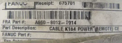 NEW FANUC A660-8012-T914 POWER CABLE A6608012T914