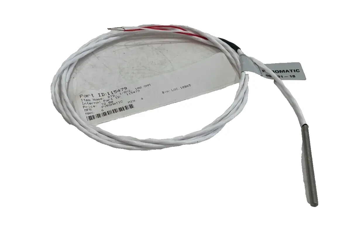 NEW PYROMATIC 115479 TEMP RESISTANCE DETECTOR RTD 1/8X2 100 OHM 3 WIRE