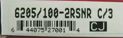 NEW CONSOLIDATED 6205/100-2RSNR BALL BEARING 62051002RSNR C/3