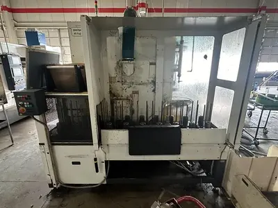 Used 2013 FUJI ANW 35 TWIN TURRET CNC LATHE, TAIL STOCK WITH ROBOT LOAD/UNLOAD AND STOCKER TABLES CNC Lathes | Harbor Machinery Inc. #1283394