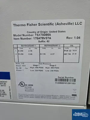 USED ThermoFisher Scientific Thermo Fisher Scientific ULT Freezer, Model TSX70086A