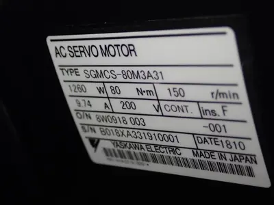 USED YASKAWA ELECTRIC SGMCS80M3A31