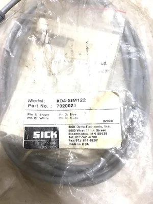 Sick Optic Electronics KD4-SIM122 PN: 702002 Cordset