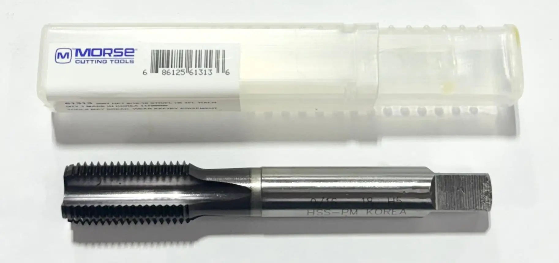 Morse 9/16"-18 HSS-PM Tap 4 Flute H5 Semi-Bottoming TiAlN Straight Flute