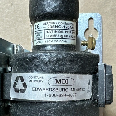 NEW NO BOX- MDI Contactor Switch Thermo/Cense 235NO-120AN 120V